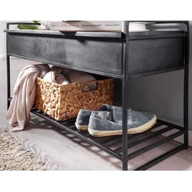 FineBuy Sitzbank 90 x 52 x 38 cm schwarz / schwarz