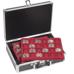 Mini-Münzen-Koffer mit Tableaus für 2-Euro-Münzen