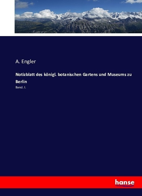 Notizblatt Des Königl. Botanischen Gartens Und Museums Zu Berlin  Kartoniert (TB)