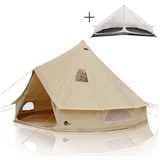 your GEAR Zelt Desert 8 Pro UV50+ Tipi Familienzelt mit Schlafkabine Vordach UPF 50+ Schutz 10000 mm Wassersäule Campingzelt Rundzelt