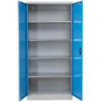 Proregal Stahlschrank, Hellblau, Metall, Rechteckig, 92x195x60 cm, Arbeitszimmer, Aktenschränke