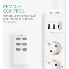 Navaris Steckdosenleiste 4-fach Weiß 2 St.