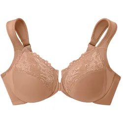 GLAMORISE Vorderverschluss-WonderWire-BH - Cappuccino Unterwäsche   Damen 