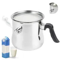 Topfann 1,5L Milchtopf Simmertopf Edelstahl Kochtopf Wasserbad Simmerntopf Wasserbad