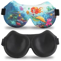 Yemiany Schlafmaske Kinder, Schlafmaske Kinder Mädchen, Meerjungfrau Schlafmasken mit verstellbarem Band, Schlafmaske Süß, Schlafmaske Seitenschläfer