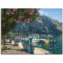 Artland Leinwandbild »Gardasee Hafen Limone sul Garda I«, Europa, (1 St.), auf Keilrahmen gespannt Artland Farbe Bild(er): blau