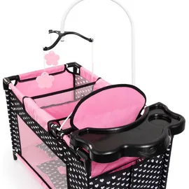 Bayer Design Puppenbett Multi, Schwarz/Rosa