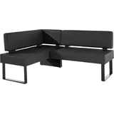 Home Affaire Eckbank »Oliver mit Metallgestell, Küchenbank«, verschiedene Bezüge Cord Esszimmerbank schwarz (schwarz, schwarz), B:180cm H:89cm T:140cm, Massivholz, Polyester, Sitzbänke, Eckbank,