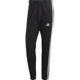 adidas Essentials French Terry Tapered Elastic Cuff 3-Streifen Hose Black / White S
