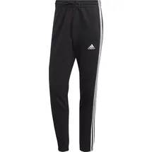 adidas Essentials French Terry Tapered Elastic Cuff 3-Streifen Hose Black / White S