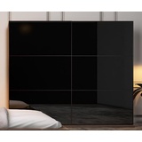 Casa Padrino Kleiderschrank Luxus Schlafzimmerschrank Braun / Schwarz 256 x 66 x H. 212 cm - Edler Massivholz Kleiderschrank mit 2 Schiebetüren - Luxus Schlafzimmer Möbel