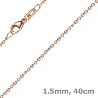 Schmuck Krone Goldkette 1,5mm Rund-Ankerkette aus 585 Rotgold, 40cm, Gold 585 goldfarben