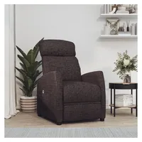 vidaXL Aufstehsessel Dunkelbraun Stoff