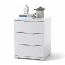 SchlafKONTOR Nachttisch weiß Kunststoff, 3 Schubladen, 46x61x42 cm x 42 cm Nachtkästchen - UNIVERSAL