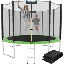 Kinetic Sports Salto Plus 244 cm inkl. Sicherheitsnetz, Regenplane und Leiter Grün