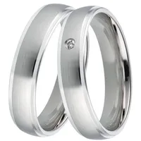 DOOSTI Trauring Schmuck Geschenk Silber 925 Trauring Ehering Partnerring LIEBE, Made in Germany, wahlweise mit oder ohne Zirkonia silberfarben 64