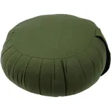GURU SHOP Rundes Einfarbiges Meditationskissen, Yoga Kissen, Yogakissen, Sitzkissen, Bodenkissen, Dekokissen - Grün, 20x35x35 cm