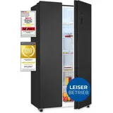 GGV Exquisit Exquisit Side-by-Side-Kühlschrank, Kühl-Gefrierkombination, NoFrost, 442 Liter, Schnellgefrieren, Alarm, LED-Display, SBS546-040E inoxlook-az