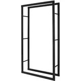 ML-Design Kaminholzregal 80x150x25 cm, rechteckig, Schwarz, Metall, Innen/Außen, Brennholzregal Holzaufbewahrung aus beschichtetem Stahl,