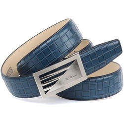 Ledergürtel ANTHONI CROWN, Damen, Gr. 90, blau, Leder, gepflegt, geprägtes Muster, leicht glänzend, elegant,klassisch,festlich, Gürtel