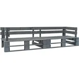 vidaXL Garten-Palettensofa 2-Sitzer Grau Holz