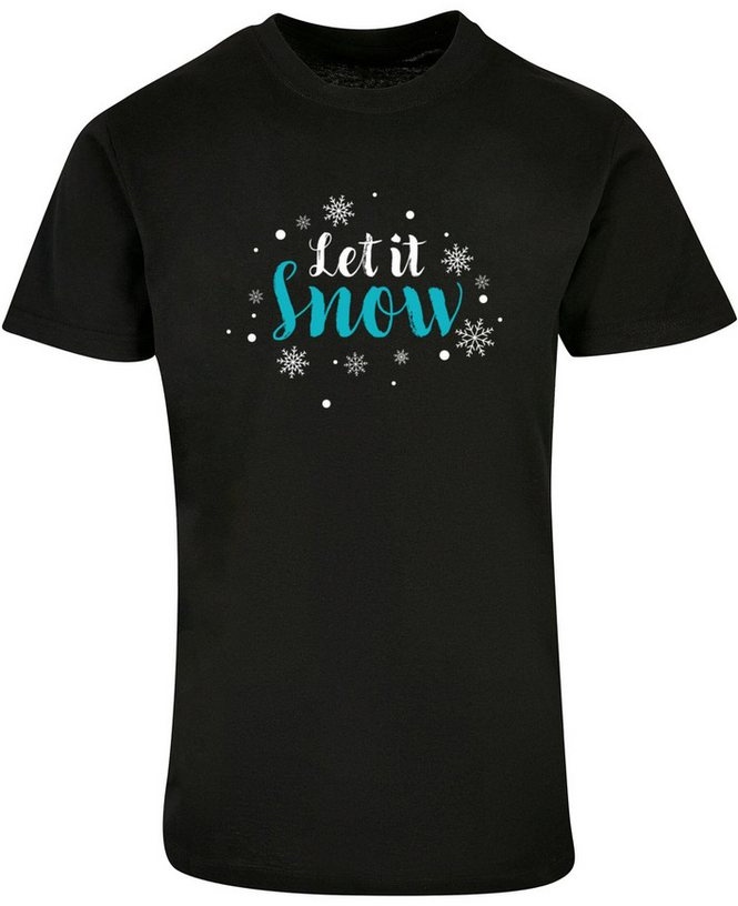 Merchcode T-Shirt Merchcode Herren Let it snow Basic Round Neck T-Shirt (1-tlg) schwarz 3XL