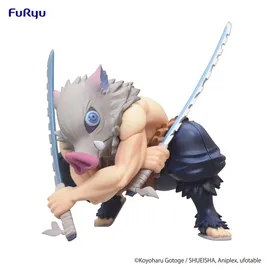 furyuu Demon Slayer: Kimetsu no Yaiba Noodle Stopper Figur Hashibira Inosuke 11 cm - Grün/Schwarz/Weiß