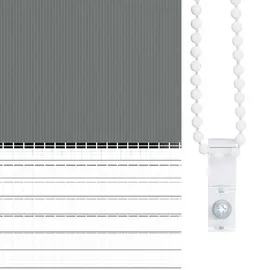 vidaXL Doppelrollo Dunkelgrau 135x150 cm Stoffbreite 130,9 cm Polyester