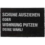 Relaxdays Fußmatte Kokos Wohnung putzen - Deine Wahl!", außen & innen, Türmatte 60x40 cm, schwarz,