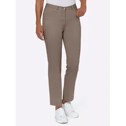 Stretch-Jeans LADY, Damen, Gr. 36, Normalgrößen, grau (taupe), 98% Baumwolle, 2% Elasthan, unifarben, lang, Jeans