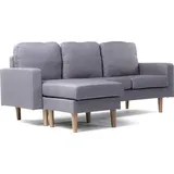 Habitat et Jardin Ecksofa reversibel aus Stoff 'gabby' - Hellgrau