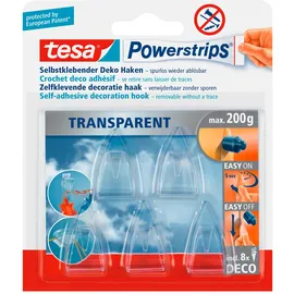 Tesa Powerstrips TRANSPARENT Klebehaken für max. 200,0 g 2,0 x 3,5 cm, 5