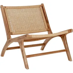 Sessel Lazy aus Teakholz, Natur