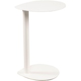 XORA Beistelltisch Weiß, Metall oval, Säule, Bodenplatte, 32x46x34 cm, einfacher Aufbau, Wohnzimmer, Wohnzimmertische, Beistelltische,