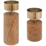 Atmosphera Créateur d'intérieur Kerzenständer-Set onesize Holz Braun