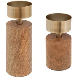 Atmosphera Créateur d'intérieur Kerzenständer-Set onesize Holz Braun