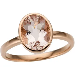 Goldring FIRETTI "Schmuck Geschenk Gold 585 Damenring Goldring Edelstein Farbstein" Gr. 16, rosa (roségoldfarben, rosa, rosa), Fingerringe, Damen, 16, Roségold 585, 2mm, Rosu00e9gold 585, mit Morganit
