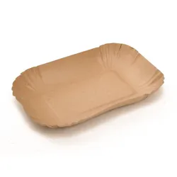 Nette 250 Bio Pappschale braun 13 x 18 x 3 cm plastikfrei biologisch abbaubar.