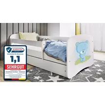 raumhirsch furniture Kinderbett Blumen 80 x 180 cm Holzwerkstoff weiß