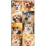 Wnntyu Bedrucktes Strandtuch 90x180 cm, Sandfreie & Ultraleicht Microfaser Handtücher Groß, Schnelltrocknendes Handtuch mit Hunde mit Mehreren Rassen