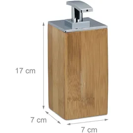 Relaxdays Seifenspender Bambus 225 ml Braun