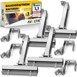 2x Balkonkraftwerk Halterung eckig Balkonhaken Balkonhalterung Geländer Solar