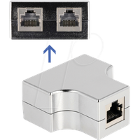 DeLock RJ45 Netzwerk Adapter [1x RJ45-Buchse - 2x RJ45-Buchse]