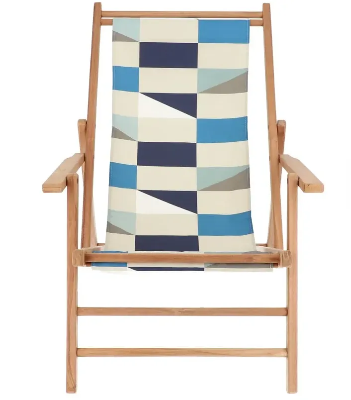 Outdoor Liegestuhl Maxx Bezug karo mit Fußteil