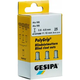 GESIPA Blindniettechnik GmbH PolyGrip Blindnietmuttern Mini-Pack Alu M 8 x 11 x 20