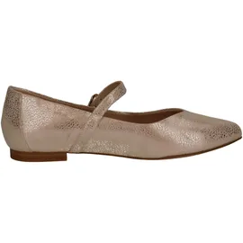 CAPRICE Damen Ballerinas Leder mit Klettverschluss, Gold (Offwh/Lt Gold), 36 EU