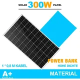 300 Watt Solarpanel Monokristallin Solarmodul 300W 18V für Batterien, Photovoltaik - Solarzelle Solaranlage für Wohnwagen, Camping, balkonkraftwerk