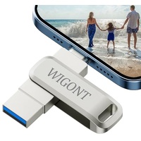 WIGONT 256GB Externer Speicher für iPhone USB Stick,Metall USB Stick für iPhone Speicherstick,iPhone Flash-Laufwerk von Mehr Fotos und Videos,Kompatibel mit iPhone/iPad/Android/PC