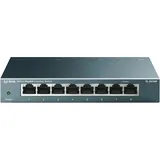 TP-Link TL-SG108 8-Port Gigabit Switch (Plug-and-Play, 8* RJ-45 LAN Ports, Metallgehäuse, IGMP-Snooping, unmanaged, lüfterlos) blau metallic