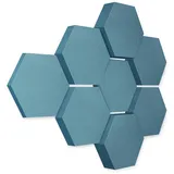 platino24 Schallschutzpaneel Edition LOFT 8 Elemente 3D I Ø 300mm, Schalldämmung Wand & Decke blau